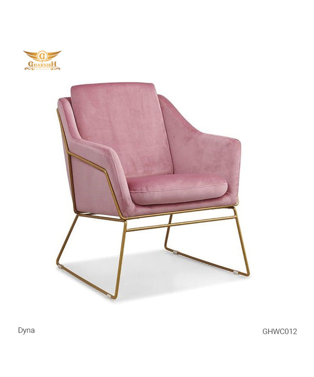 Dyna Accent Chair With Gold PVD Coated Frame GHWC012