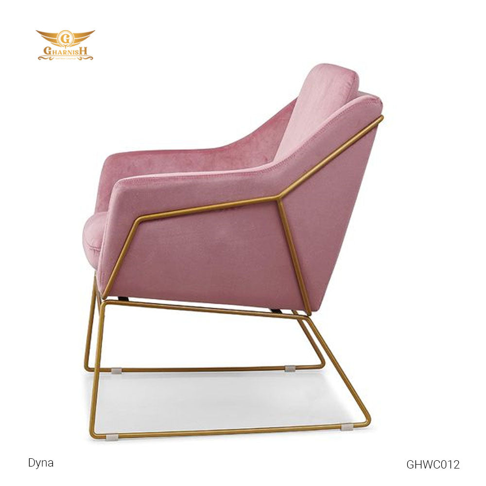 Dyna Accent Chair With Gold PVD Coated Frame GHWC012