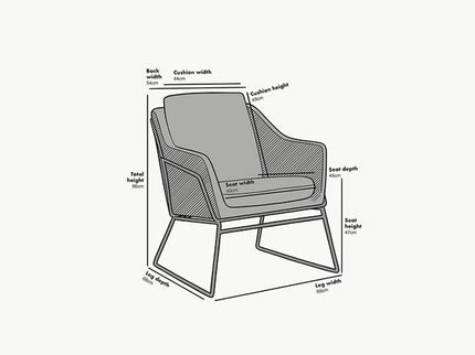 Dyna Accent Chair With Gold PVD Coated Frame GHWC012