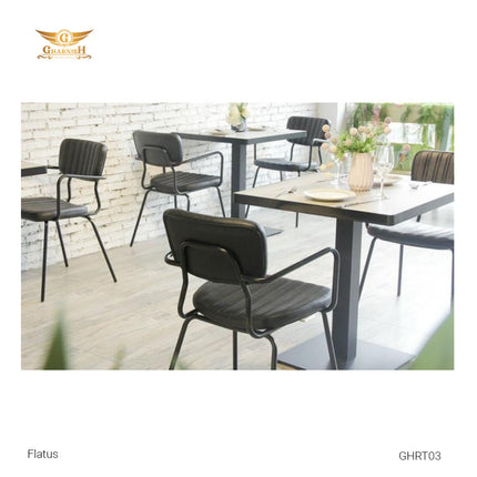 Flatus 2 Seater Cafe/Restaurant Dining Table with Wooden Top GHRT03