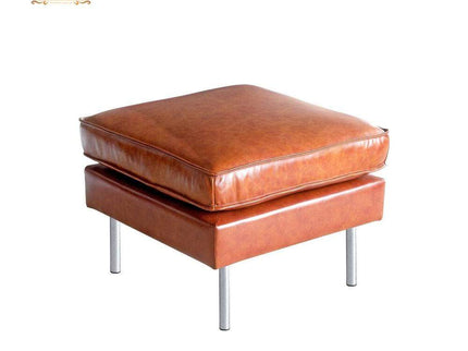 Gharnish Sofa Footstool in Vintage Leather GHSD010-Gharnish-Coffee table,Foldable Storage in hyderabad,Foldable Storage Stool Orange Colour,furniture in hyderabad,office chair,Ottoman,Sofa Footstool in Vintage Leather,Wholesale storage racks in hyderabad