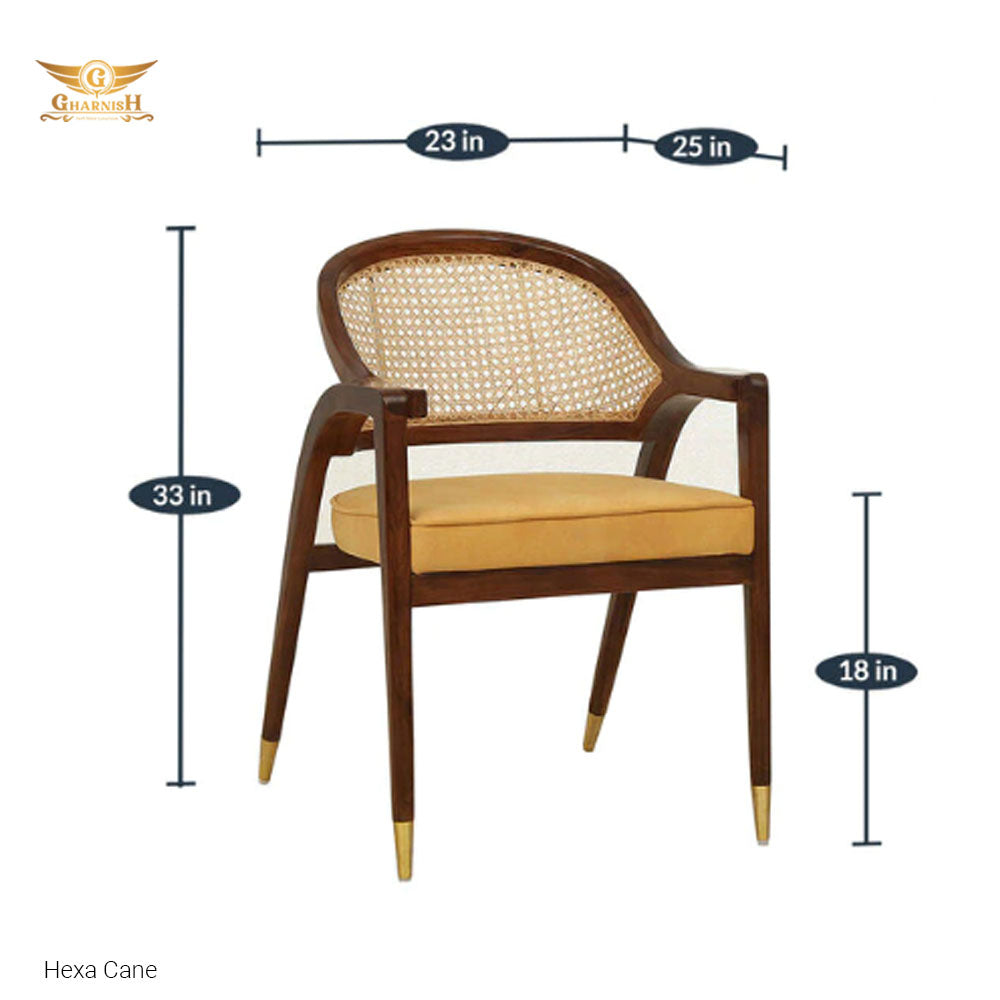 Hexa Cane Teakwood Restaurant Chair