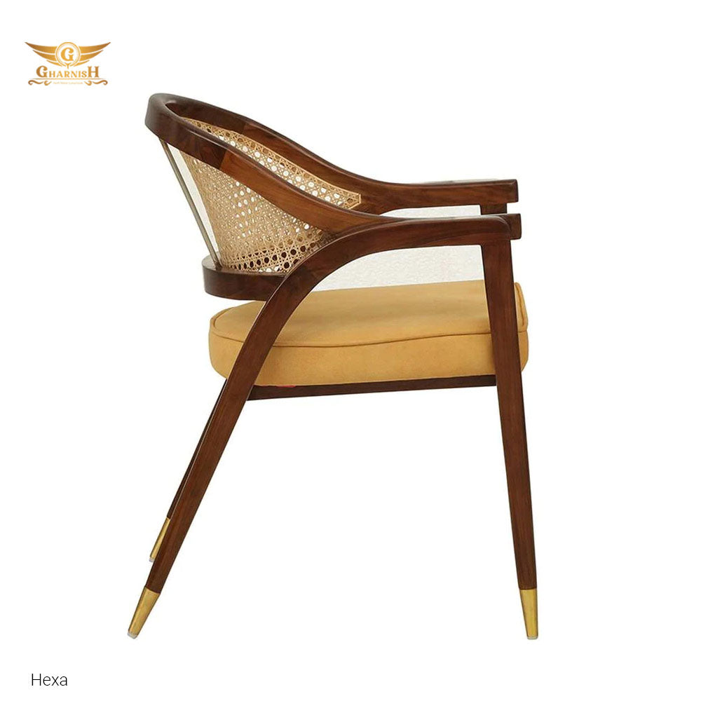 Hexa Cane Teakwood Restaurant Chair