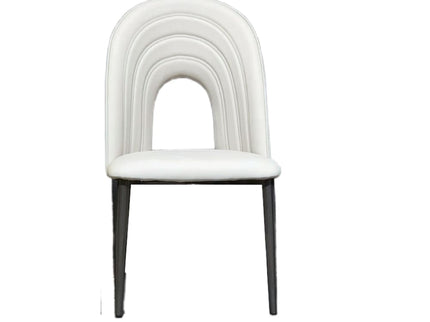 IG Half White Color Leather Dining Chair