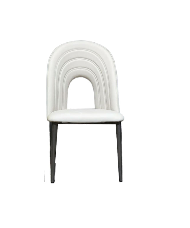 IG Half White Color Leather Dining Chair