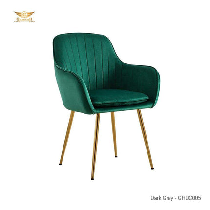 Nordic Style - Luxury Velvet Dining Chair with Golden Brass Legs GHDC005-Gharnish-Dining chair