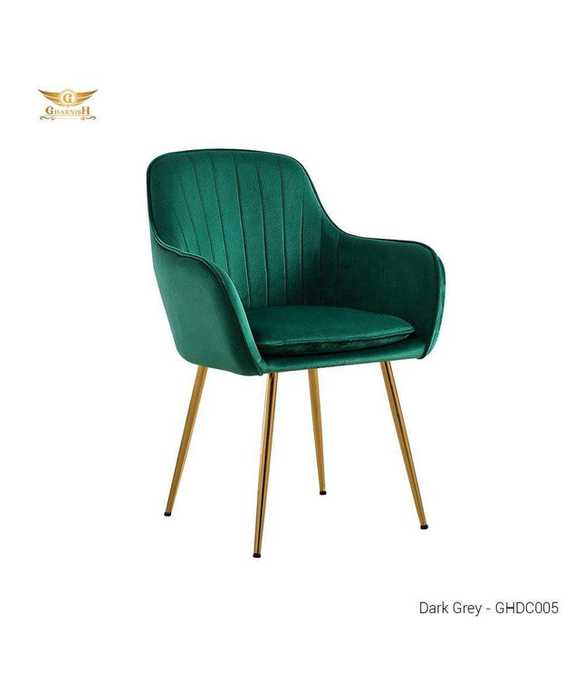 Nordic Style - Luxury Velvet Dining Chair with Golden Brass Legs GHDC005-Gharnish-Dining chair
