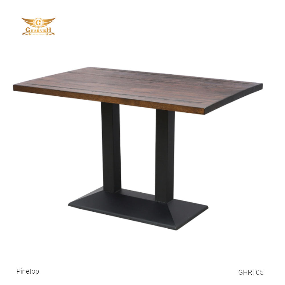 4 Seater Restaurant Table with Pinewood Top and MS base GHRT05