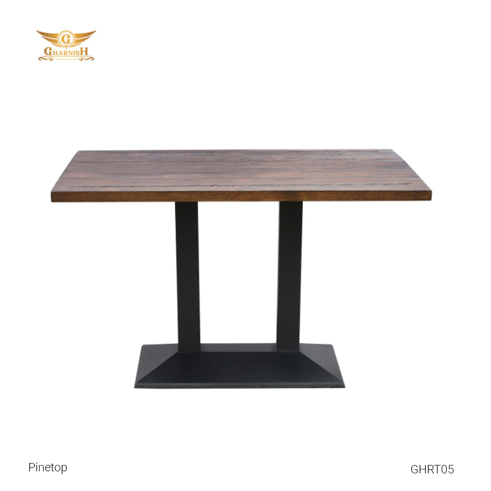 4 Seater Restaurant Table with Pinewood Top and MS base GHRT05