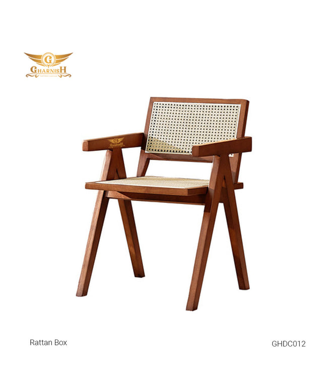 Rattan Box - Cane Made Teakwood Dining Chair GHDC012