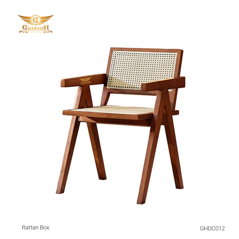 Rattan Box - Cane Made Teakwood Dining Chair GHDC012