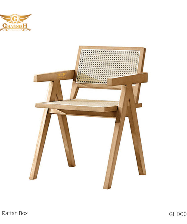 Rattan Box - Cane Made Teakwood Dining Chair GHDC012