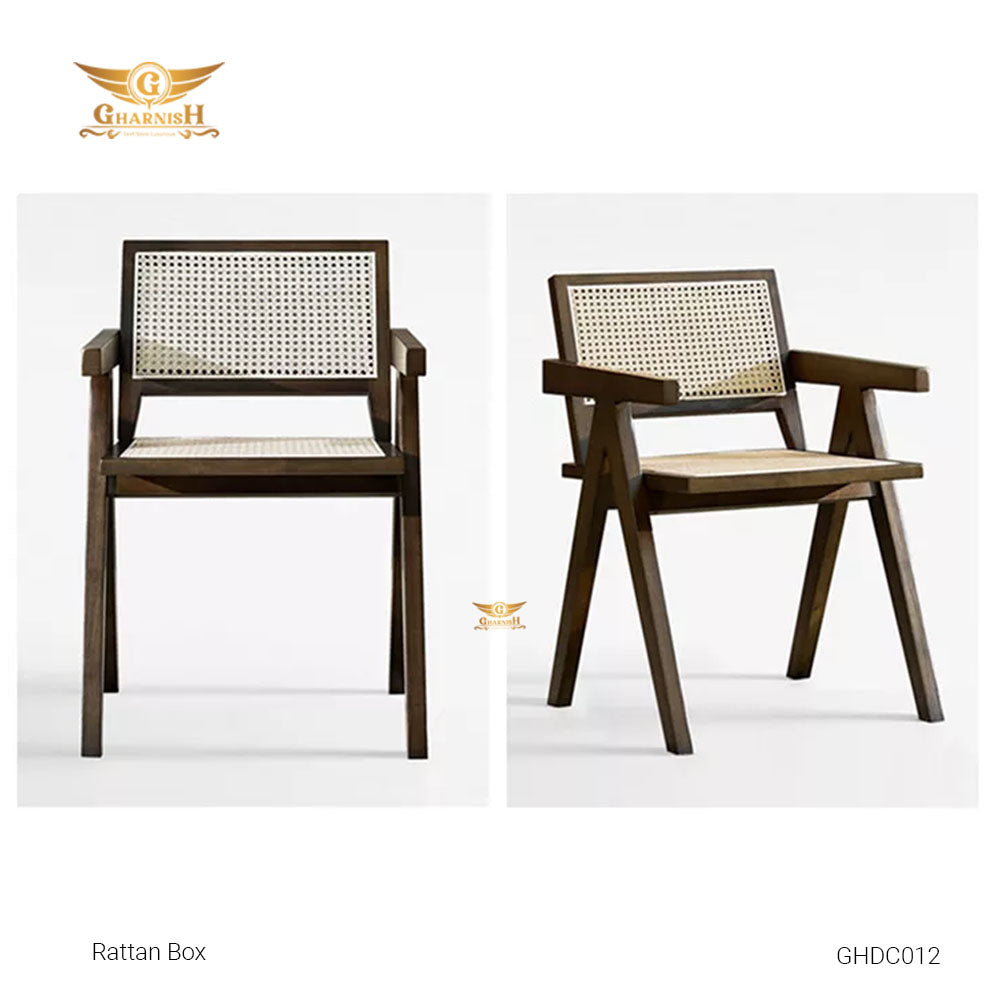 Rattan Box - Cane Made Teakwood Dining Chair GHDC012