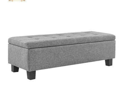 Gharnish Upholstered Storage Ottoman (Charcoal, Light Grey) GHO005-Gharnish-furniture in hyderabad,Hyderabad storage unit makers,Ottoman storage,Ottoman storage in hyderabad,Ottoman storage makers in Hyderabad