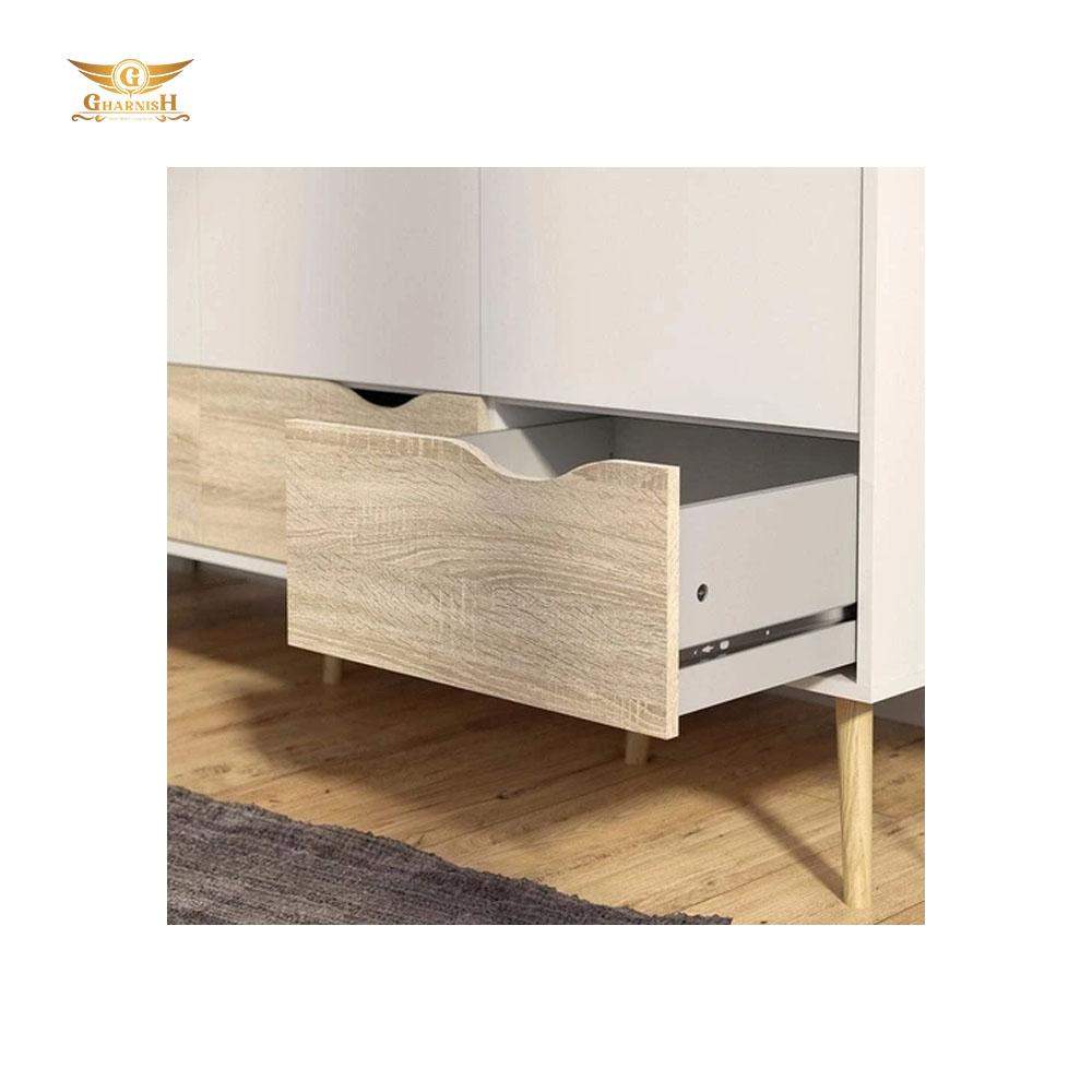 Oslo Wardrobe - 3 Doors 3 Drawers in White and Oak GHDT007-Gharnish-