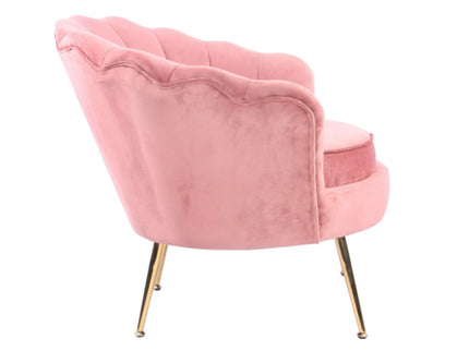 Waver Velvet Accent Chair With Gold Legs GHWC009