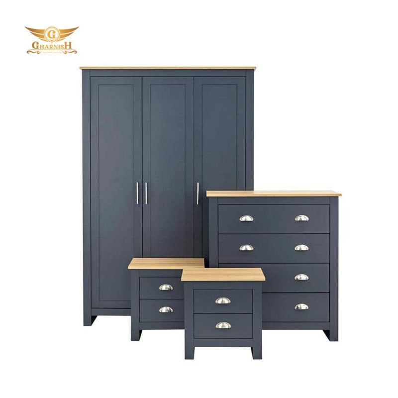 Gharnish 4 Piece Storage Set for Bed Room Blue GHST002-Gharnish-storage cabinets,Storage racks in hyderabad,storage units