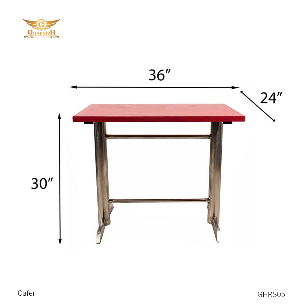 Cafer SS Restaurant / Cafe 4 Seater Table and Chair Set