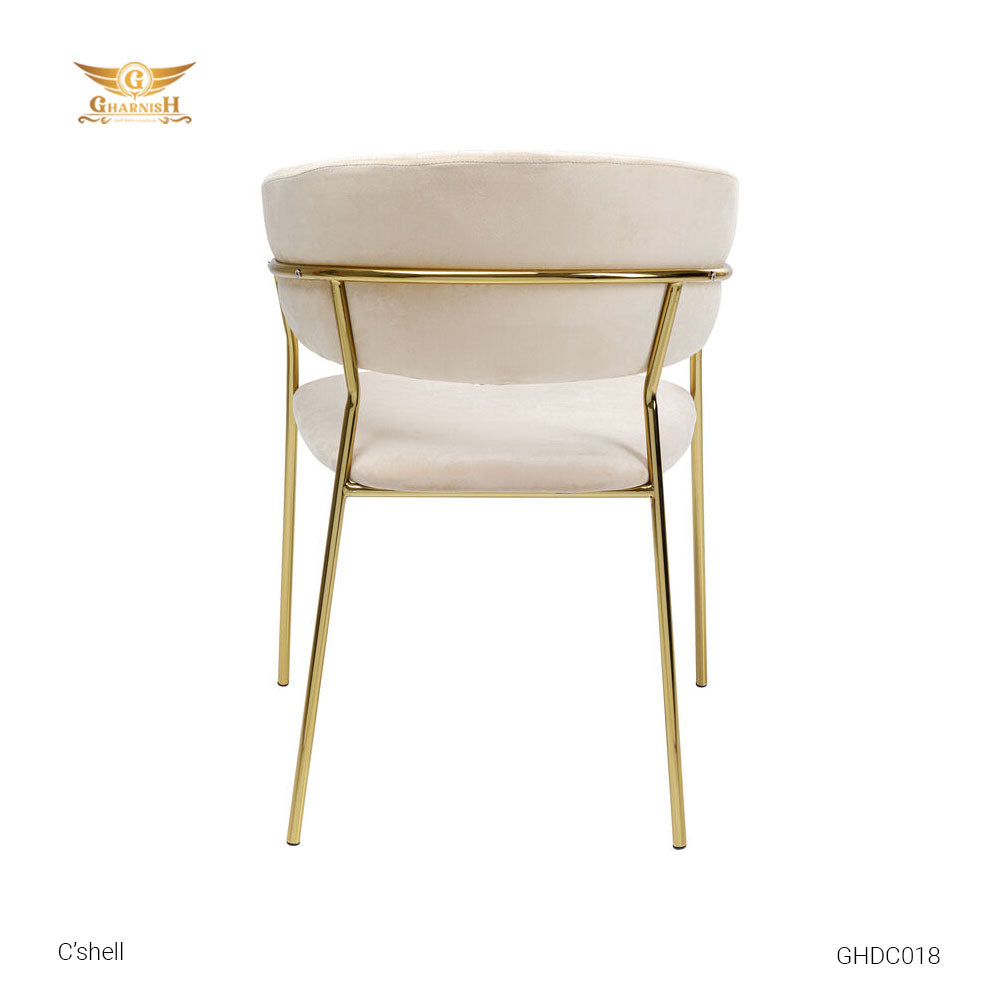 C'Shell Dining Chair - Velvet and PVD Coated Frame GHDC018