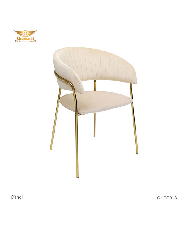 C'Shell Dining Chair - Velvet and PVD Coated Frame GHDC018