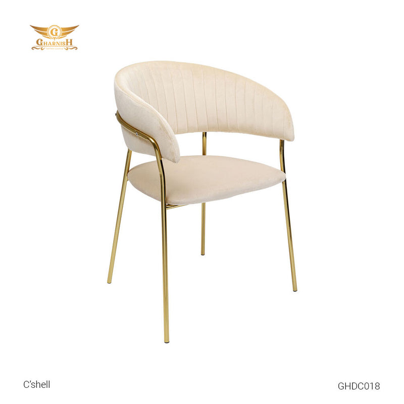 C'Shell Dining Chair - Velvet and PVD Coated Frame GHDC018