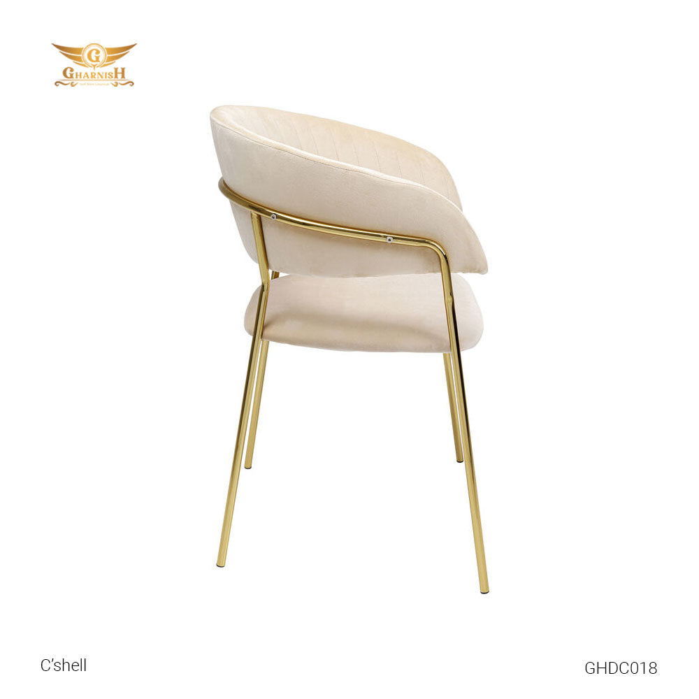 C'Shell Dining Chair - Velvet and PVD Coated Frame GHDC018