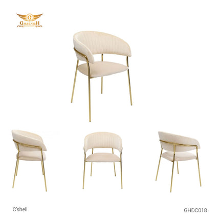 C'Shell Dining Chair - Velvet and PVD Coated Frame GHDC018