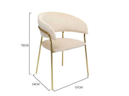 C'Shell Dining Chair - Velvet and PVD Coated Frame GHDC018