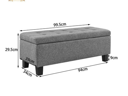 Gharnish Upholstered Storage Ottoman (Charcoal, Light Grey) GHO005-Gharnish-furniture in hyderabad,Hyderabad storage unit makers,Ottoman storage,Ottoman storage in hyderabad,Ottoman storage makers in Hyderabad